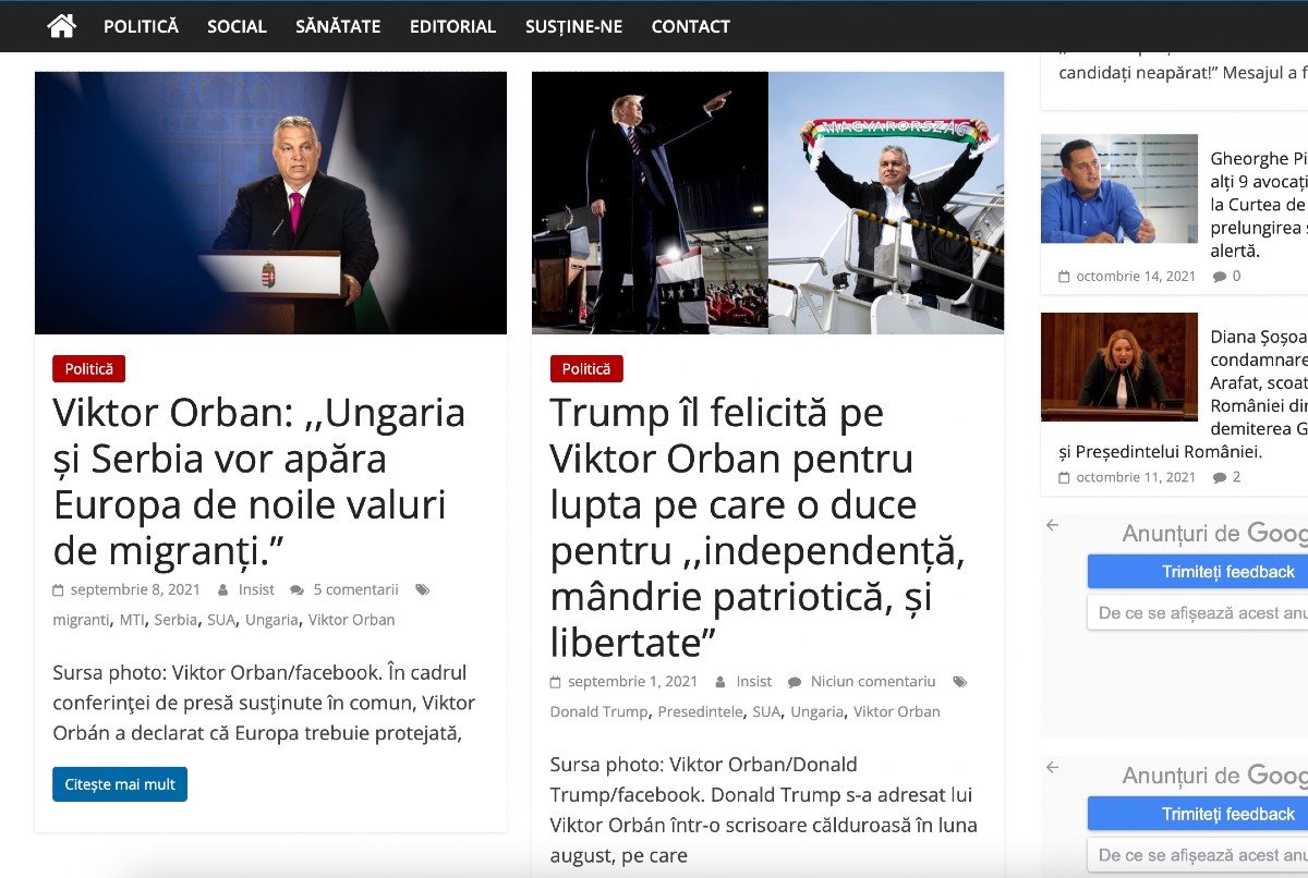 Román nyelven dicsérik Orbánt furcsa weboldalakon