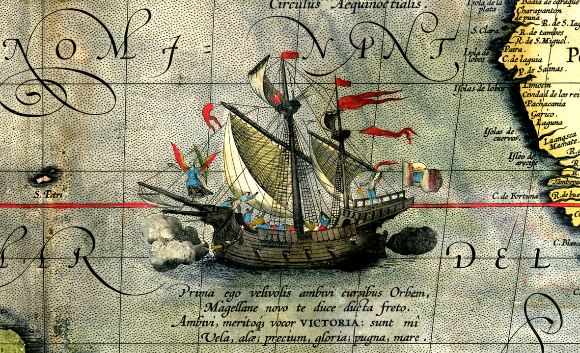 1181px-Detail_from_a_map_of_Ortelius_-_Magellan's_ship_Victoria