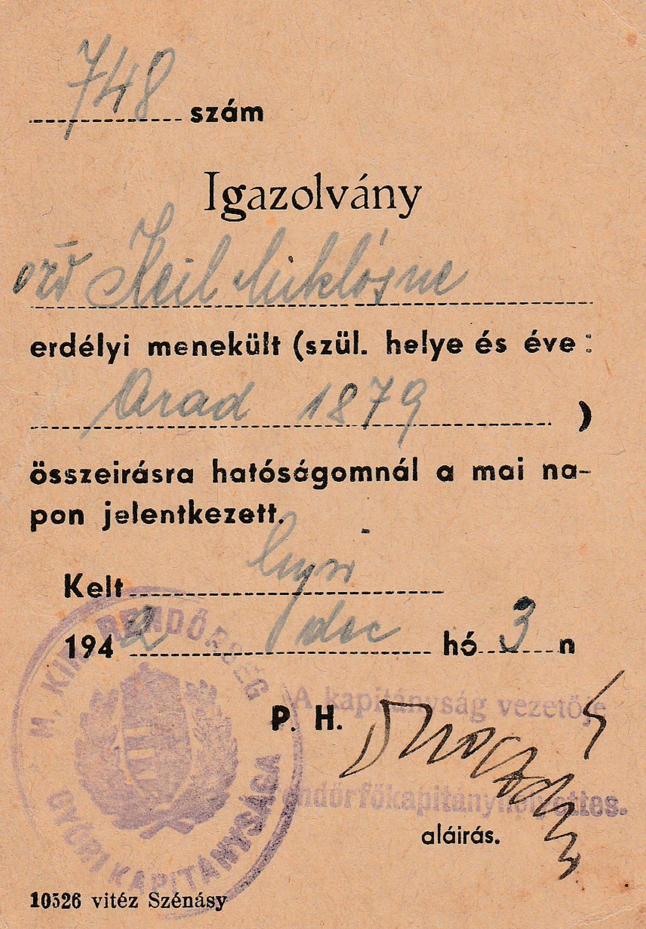 Keil Miklósné Gelcz Éva igazolványa (Fotó: A szerző családi archívuma)
