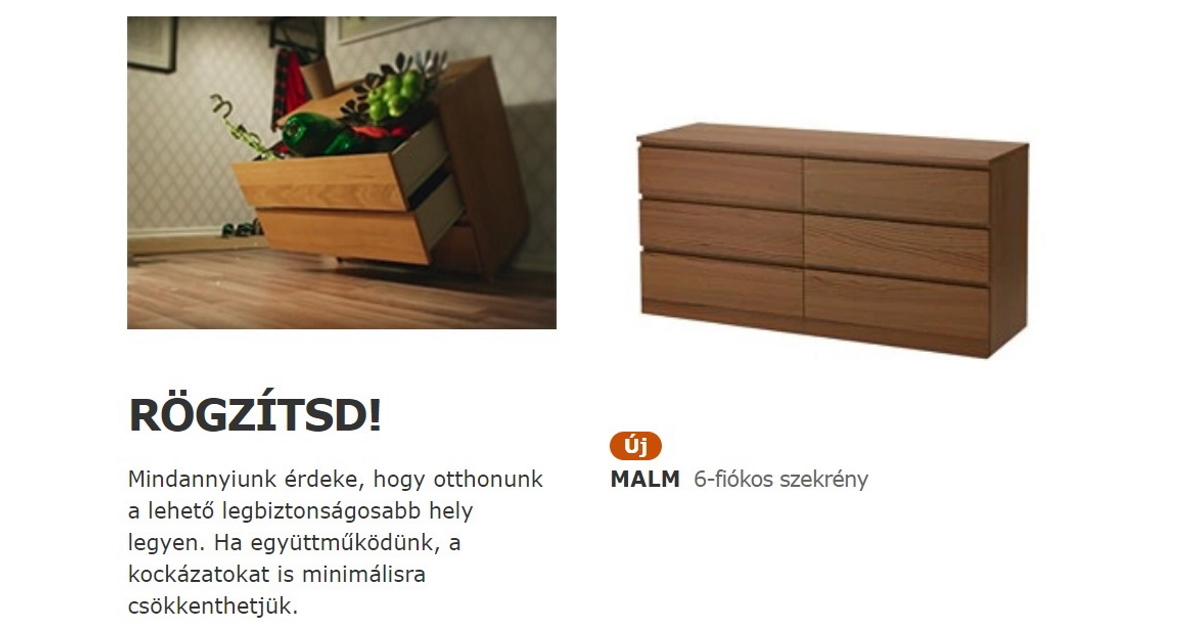 Dollármilliós kártérítést fizet az IKEA, mert agyonnyomott egy kisgyereket a komód